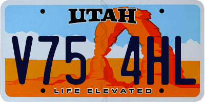 UT license plate V754HL