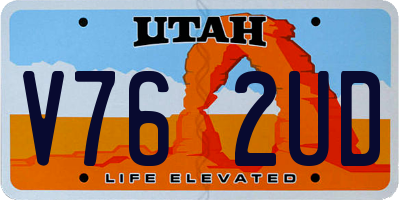 UT license plate V762UD
