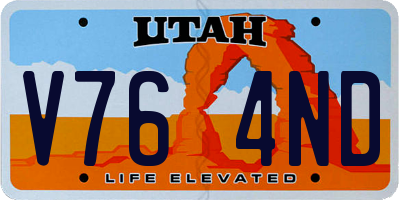 UT license plate V764ND