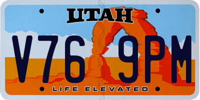UT license plate V769PM