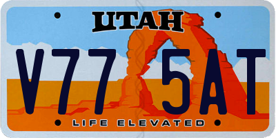 UT license plate V775AT