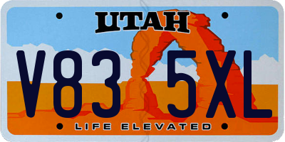 UT license plate V835XL