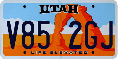 UT license plate V852GJ