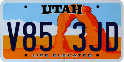 UT license plate V853JD