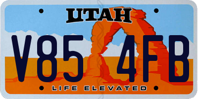 UT license plate V854FB