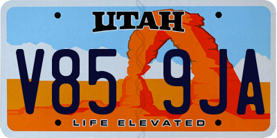 UT license plate V859JA