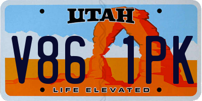 UT license plate V861PK