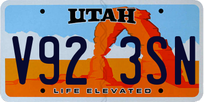 UT license plate V923SN