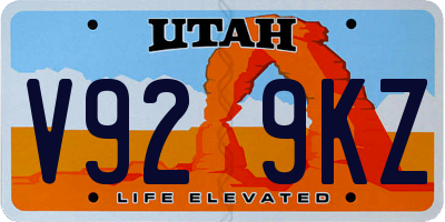 UT license plate V929KZ