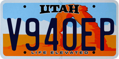 UT license plate V94OEP