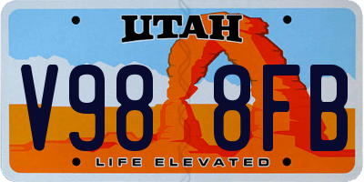 UT license plate V988FB