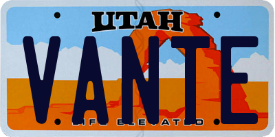 UT license plate VANTE