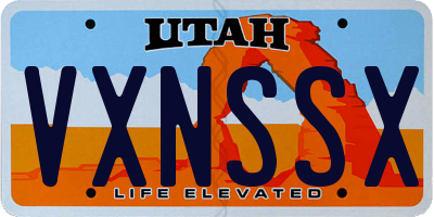 UT license plate VXNSSX