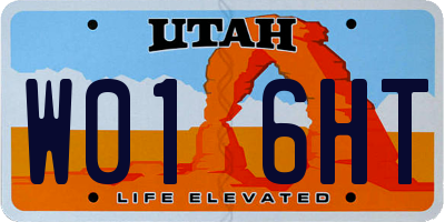 UT license plate W016HT