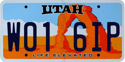 UT license plate W016IP