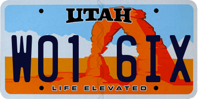 UT license plate W016IX