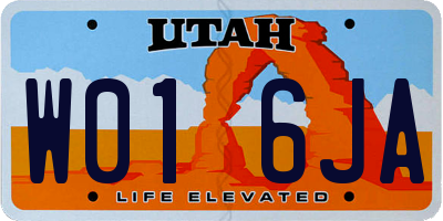 UT license plate W016JA
