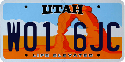 UT license plate W016JC