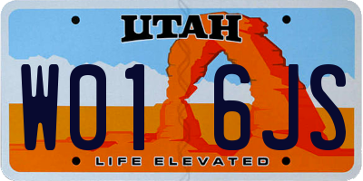 UT license plate W016JS