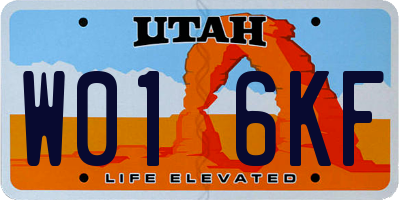 UT license plate W016KF