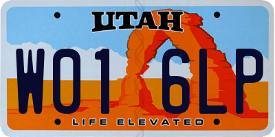 UT license plate W016LP