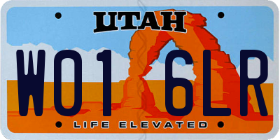 UT license plate W016LR