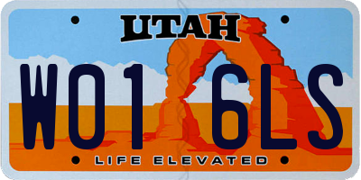 UT license plate W016LS