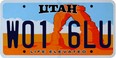 UT license plate W016LU