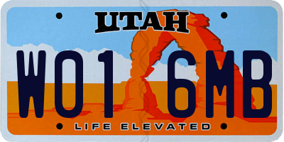 UT license plate W016MB