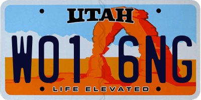 UT license plate W016NG