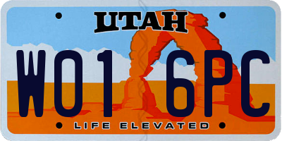 UT license plate W016PC