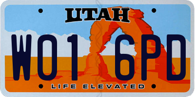 UT license plate W016PD