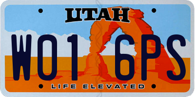 UT license plate W016PS