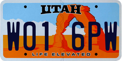 UT license plate W016PW