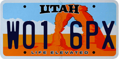 UT license plate W016PX