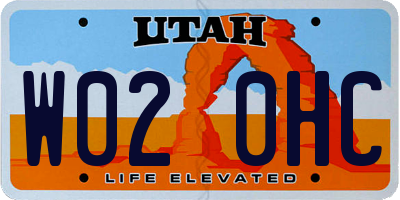 UT license plate W020HC
