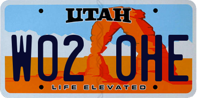 UT license plate W020HE