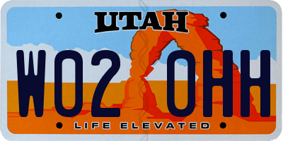 UT license plate W020HH