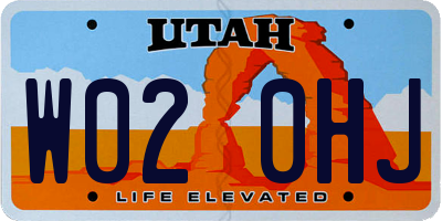 UT license plate W020HJ