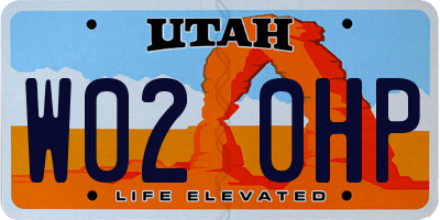 UT license plate W020HP