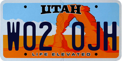 UT license plate W020JH