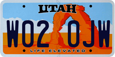 UT license plate W020JW