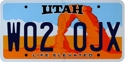 UT license plate W020JX