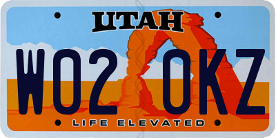 UT license plate W020KZ