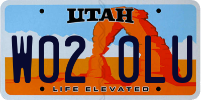 UT license plate W020LU