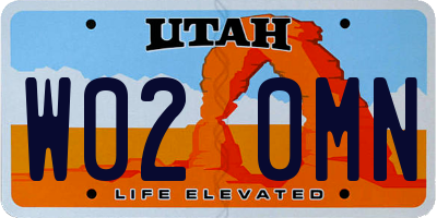 UT license plate W020MN