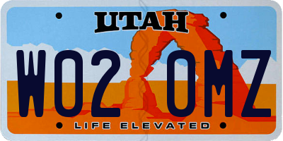UT license plate W020MZ