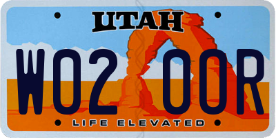 UT license plate W020OR