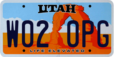 UT license plate W020PG