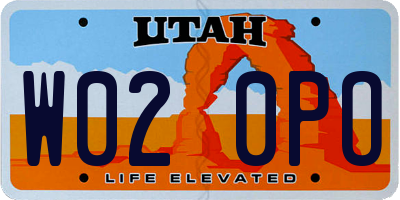 UT license plate W020PO